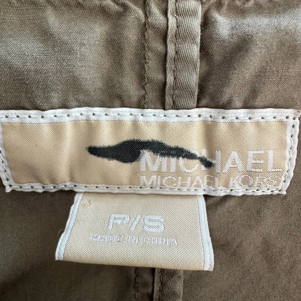 Michael Kors Olive Green Utility Vest Dress with Zip Front (1070)